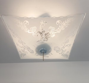 Square Heavy Swirl Scroll Square Ceiling Light