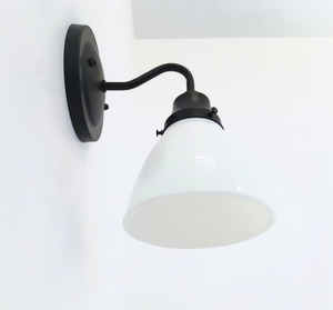 Milk Glass 6" Waffle Sconce - The Lamp Goods