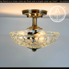 Vintage Diamond Cut Bowl Ceiling Light