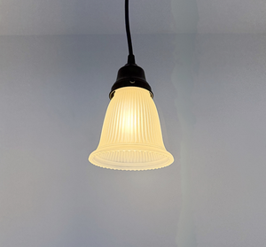 Frosted Holophane Simple Band Pendant