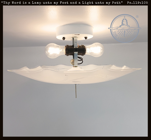 Square Ruffle Cattail Reed Ceiling Light