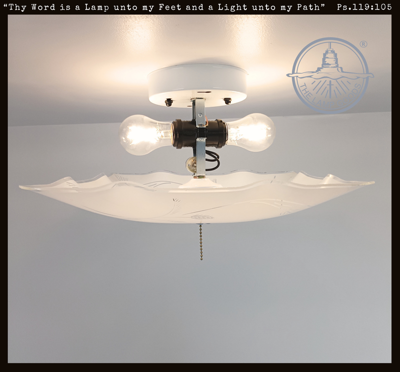 Square Ruffle Cattail Reed Ceiling Light