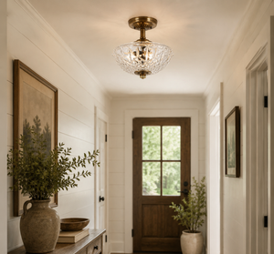 Vintage Diamond Cut Bowl Ceiling Light