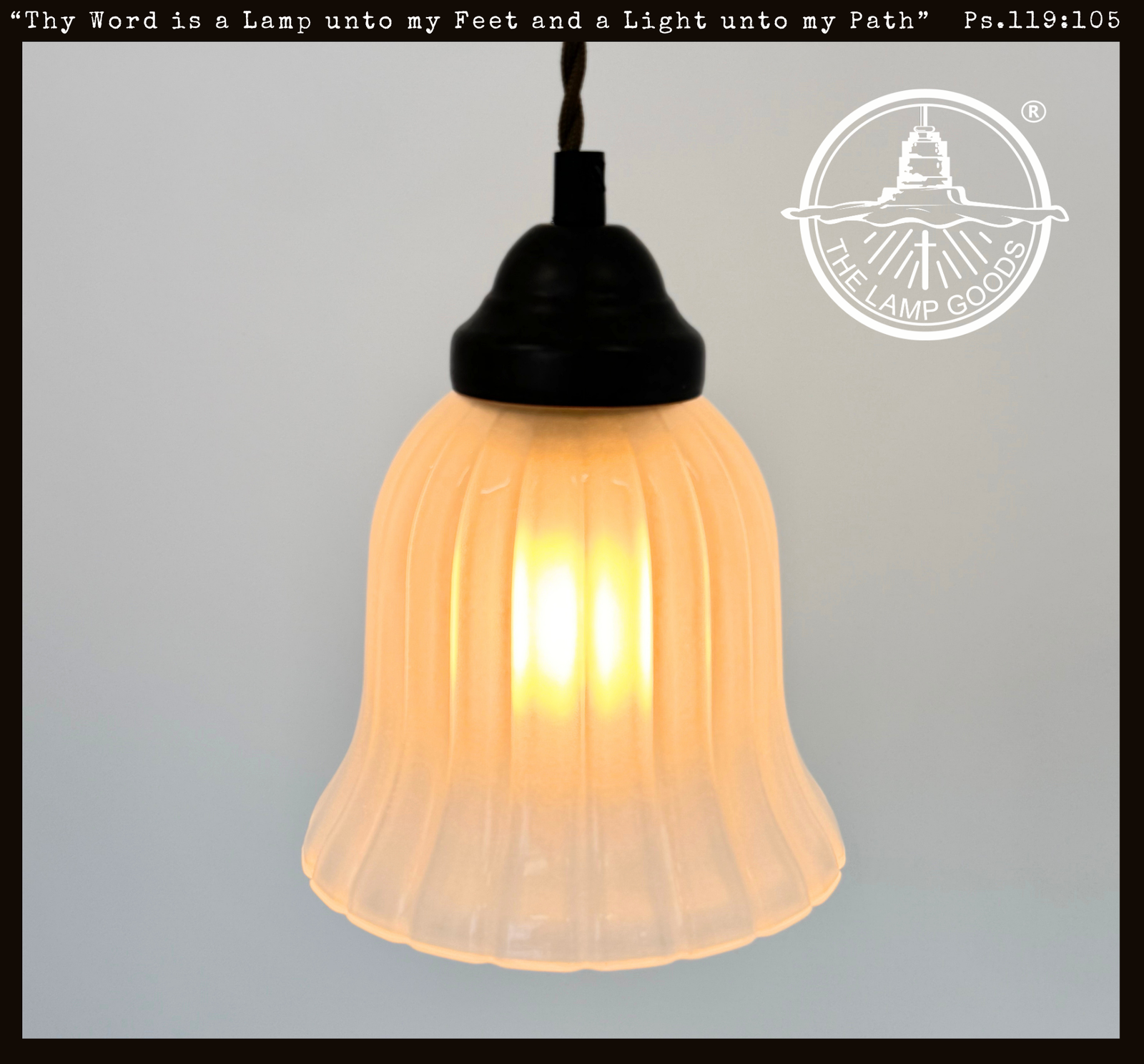 Frosted Wide Ribbed Bell Pendant