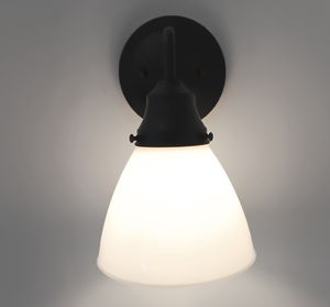 Milk Glass 6" Waffle Sconce - The Lamp Goods