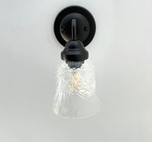 Clear Crosscut Crystal Style Wall Sconce