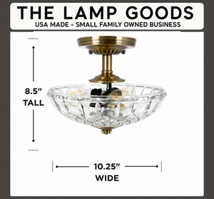 Vintage Diamond Cut Bowl Ceiling Light