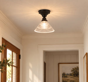 Clear Holophane 3 Tier Rib Flush Mount