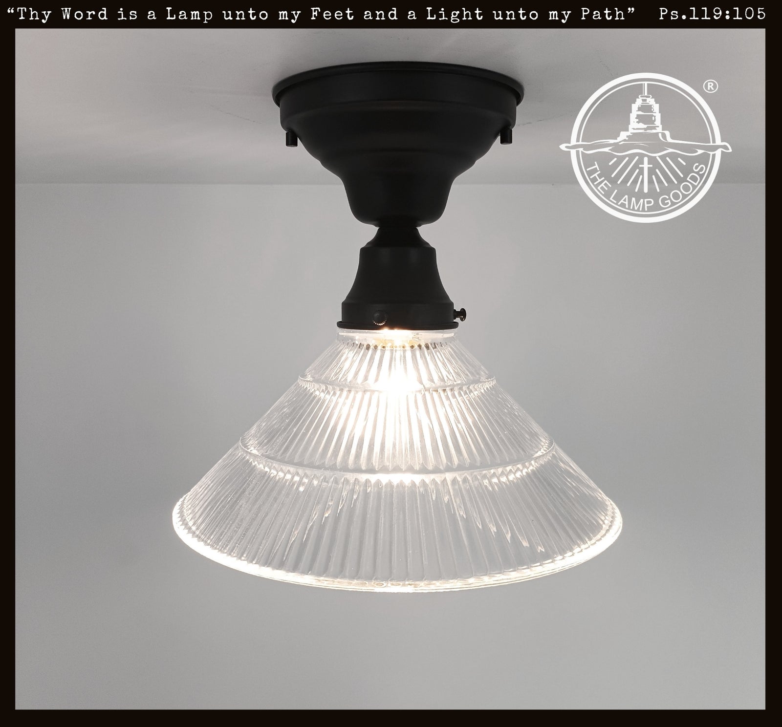 Clear Holophane 3 Tier Rib Flush Mount