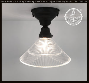 Clear Holophane 3 Tier Rib Flush Mount