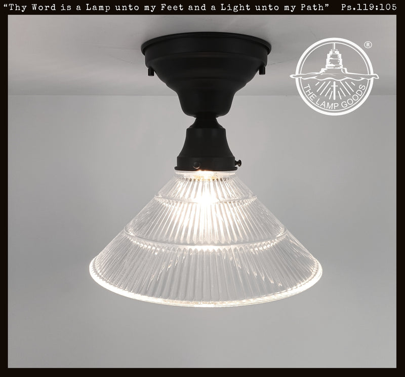 Clear Holophane 3 Tier Rib Flush Mount