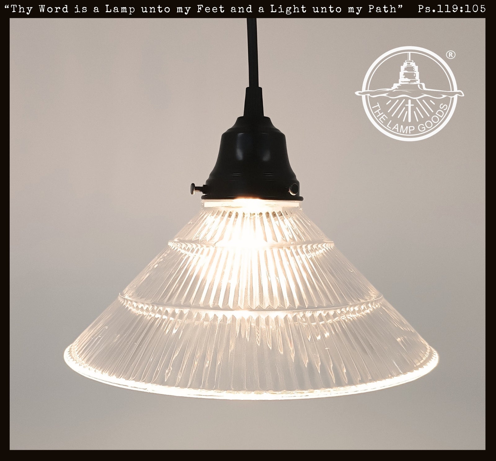 Clear Holophane 3 Tier Rib Pendant