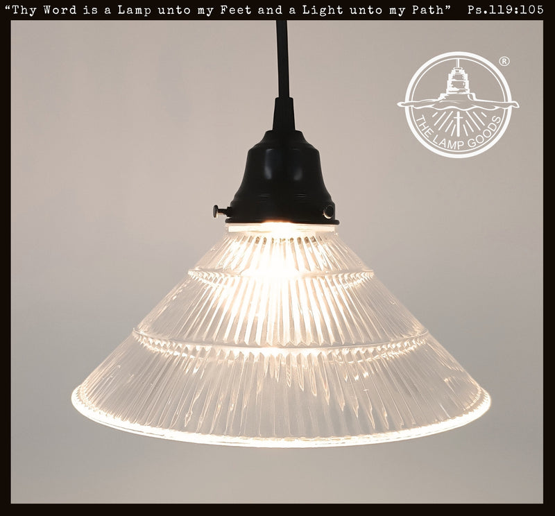 Clear Holophane 3 Tier Rib Pendant