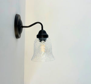 Clear Crosscut Crystal Style Wall Sconce