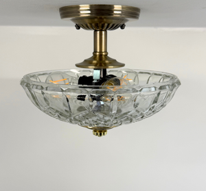 Vintage Diamond Cut Bowl Ceiling Light