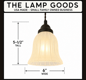 Frosted Wide Ribbed Bell Pendant
