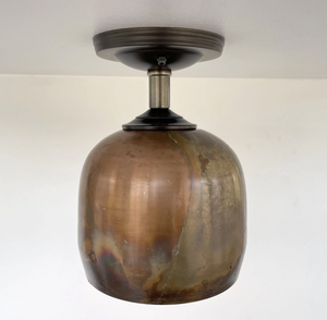 DOME BURNISHED COPPER Ceiling Light Rustic Farmhouse