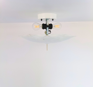 Square Ruffle Cattail Reed Ceiling Light
