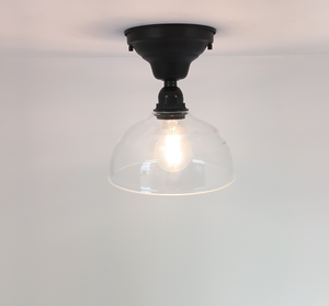 Simple Clear Dome Exposed Socket Ceiling Light