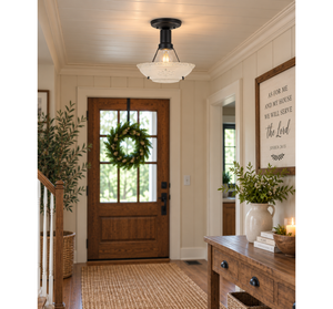 Antique Starburst Embossed Glass Ceiling Light