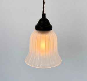 Frosted Wide Ribbed Bell Pendant