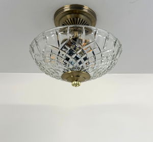 Vintage Diamond Cut Bowl Ceiling Light