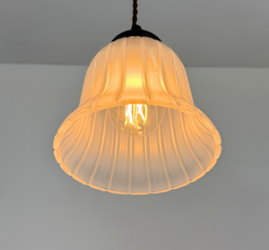 Frosted Wide Ribbed Bell Pendant