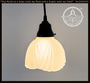 Frosted Wide Draped Pendant Light