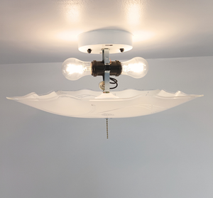 Square Ruffle Cattail Reed Ceiling Light