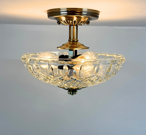 Vintage Diamond Cut Bowl Ceiling Light
