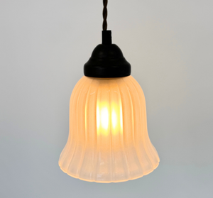 Frosted Wide Ribbed Bell Pendant