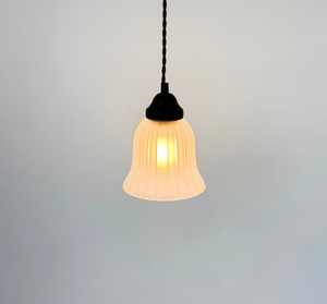Frosted Wide Ribbed Bell Pendant