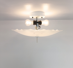 Square Ruffle Cattail Reed Ceiling Light