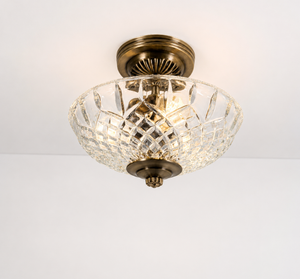 Vintage Diamond Cut Bowl Ceiling Light