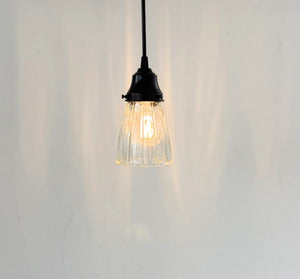 Classic Clear Ribbed Glass Pendant Light - The Lamp Goods