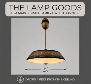 Vintage Industrial Bronze Dish Pendant Light