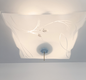 Square Ruffle Cattail Reed Ceiling Light