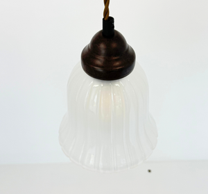 Frosted Wide Ribbed Bell Pendant