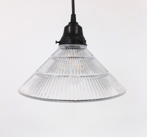 Clear Holophane 3 Tier Rib Pendant