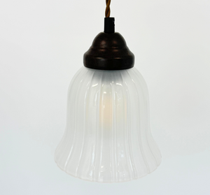 Frosted Wide Ribbed Bell Pendant