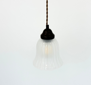 Frosted Wide Ribbed Bell Pendant