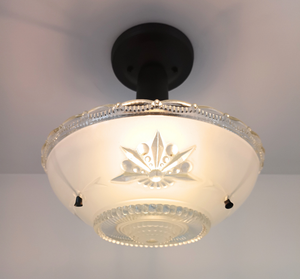 Antique Starburst Embossed Glass Ceiling Light