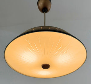 Vintage Industrial Bronze Dish Pendant Light