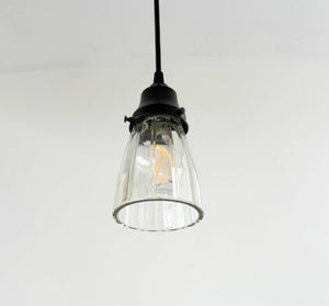 Classic Clear Ribbed Glass Pendant Light - The Lamp Goods