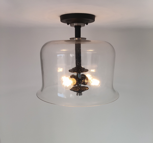 Vintage Clear Cloche Multi-Light Ceiling Fixture
