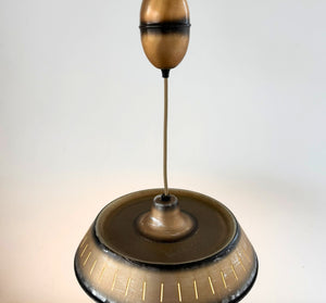 Vintage Industrial Bronze Dish Pendant Light
