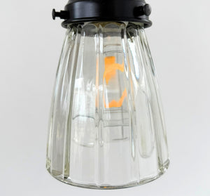 Classic Clear Ribbed Glass Pendant Light - The Lamp Goods