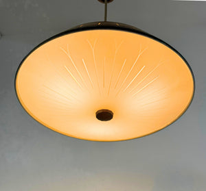 Vintage Industrial Bronze Dish Pendant Light