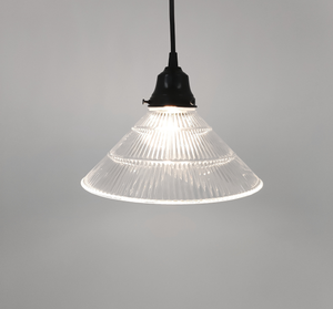 Clear Holophane 3 Tier Rib Pendant