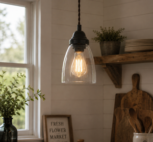 Simple Cottage Clear Glass Pendant